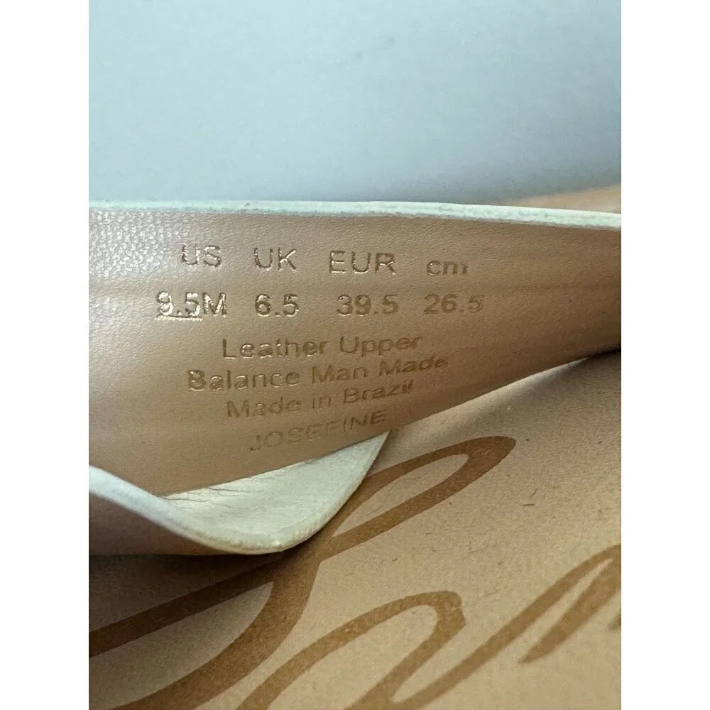Sam Edelman Josephine Modern Ivory Leather Open Toe Platform Sandals Size 9.5